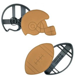 Moose Goods Football Cookie Cutter Set of 2 - Sports Cookie Cutters Shapes, Food Safe Plastic - Themed Football Cookie Cutters for Birthday Football Cookies - Football & Helmet (3.5 inch)