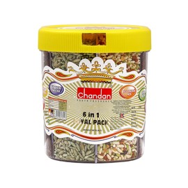 Chandan Mouth Freshener 6 in 1 Royal Pack Mukhwas | Elaichi Sounf, Churi Sounf, Ice Cream Mix, Jet Mix, Gulab Mix & Softy Tukda | 100% Natural, 8.11 oz / 230 g