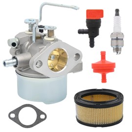 NIMTEK 640260 Carburetor for Tecumseh HM80 HM85 HM90 HM100 LH318XA LH358XA 8HP-10HP 4 Cycle Small Engine Snowblower Coleman Craftsman Generator Replace 640260A 640260B 640269 with 33268 Air Filter