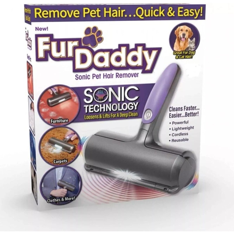 Fur Daddy Sonic Technology Pet Hair Removal Roller Any Home