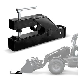 Bucket Hitch for Tractor, EBESTTECH 1PC Clamp On Trailer Hitch Receiver 2" Ball Mount Adapter Compatible with Deere Bobcat Bucket (Black)