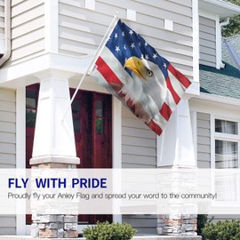 Anley Fly Breeze 3x5 Feet US Bald Eagle Decorative Flag - Vivid Color and Fade Proof - Canvas Header and Double Stitched - Patriotic Bald Eagle Flags Polyester with Brass Grommets 3 X 5 Ft