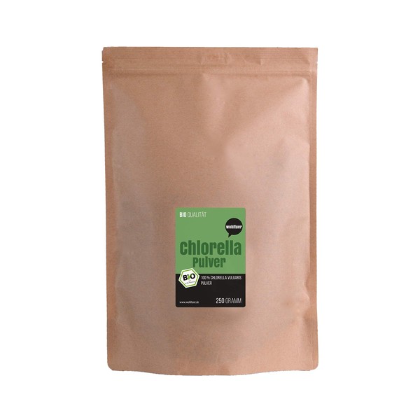 Wohltuer Organic chlorella powder, 250 g in raw food quality + 100% without any additives with laboratory analysis (DE-ÖKO-006)