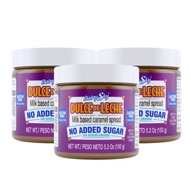 DairySky Dulce de Leche No Added Sugar - 5.3 oz Made with Real Milk, Gluten-Free - Milk Based Caramel - Perfect for Desserts - 3 PACK.