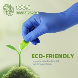 Jointown Biodegradable Nitrile Exam Gloves, Disposable Medical Surgical Gloves, Violet Blue Nitrile Glove, Latex Free, Food Safe, 2000 Count, XSmall