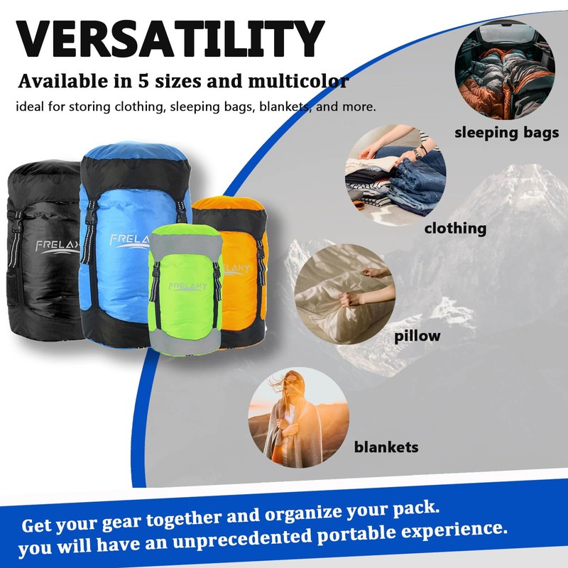 Frelaxy Compression Sack, 40% More Storage! 11L/18L/30L/45L/52L Compression Stuff Sack,