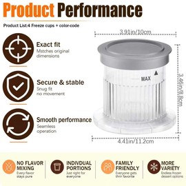 4 Pack Ice Cream Pints Containers 8oz, BPA-Free & Dishwasher Safe