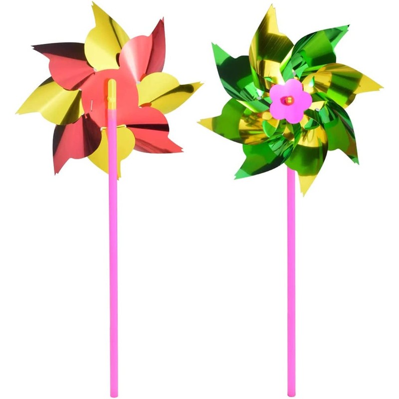 50 Pcs Plastic Rainbow Pinwheel,Windmill Party Pinwheels DIY Pinwheels Set