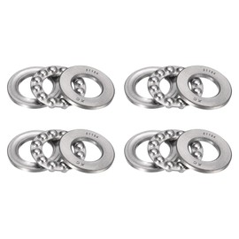 HiPicco Thrust Ball Bearings, 4pcs 51104 Plane Axial Ball Bearing 3-in-1, 20mm x 35mm x 10mm Chrome Steel ABEC3 Single Row Roller