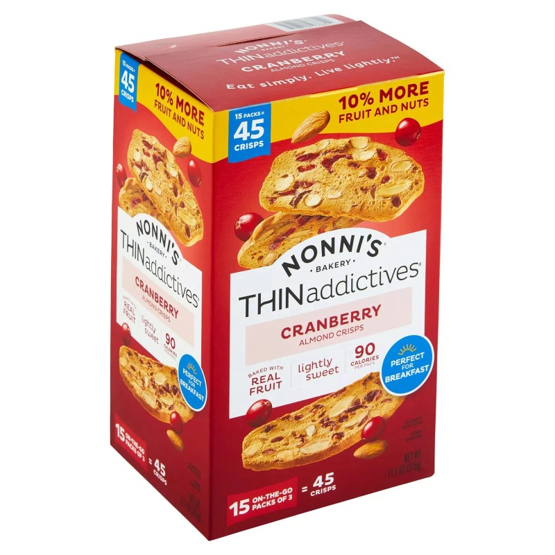 Nonni's 3 Pack - Nonni's THINaddictives Cranberry Almond Crisps 15