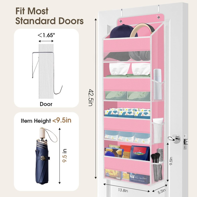SpaceHacks 1 Pack Over The Door Organizer Hanging Storage Organizers