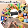 Steel Storage Box with Hinged Lid, 2 Pack Metal Container