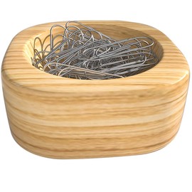 Grwanpen Beech Wood Paper Clip Holder, Paper Clips are Included in Package.