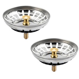 RIBHNXHI 304 Stainless Steel Sink Strainer Plug 79mm, Rust-Proof Kitchen Bathroom Drain Stopper with Thickened Design, 2-Pack