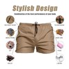 Mens Swim Trunks Quick Dry Swimwear Zipper Pockets, Swim Shorts