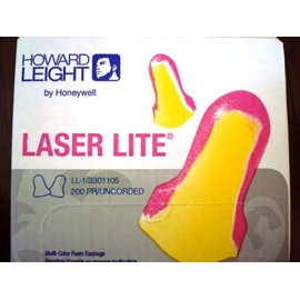 HOWARD LEIGHT Laser Lite 200 Pairs Soft Ear Plugs in Box + Trial Ear Plugs