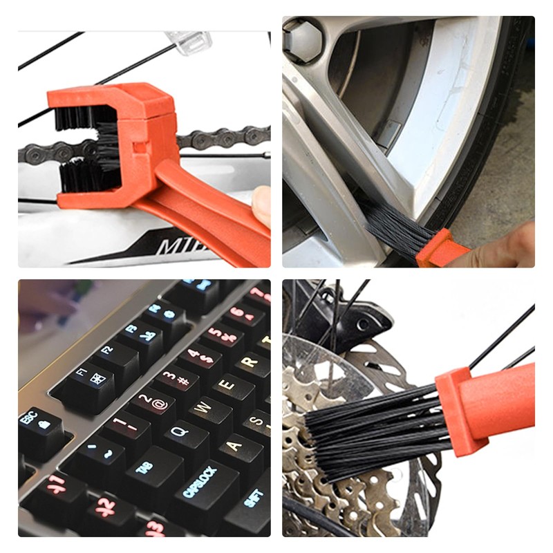 Dickno 2 PCS Motorcycle Chain Brush, Bicycle Chain Cleaning Brush