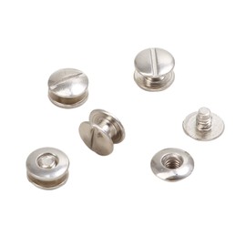 LEO's - Pack of 100 Premium Book Screws 2 mm in Silver - Bookbinding Screws Book Rivets Nickel-Plated - Screw Rivets Chicago Screws with 5 mm Shaft Diameter - Book Rivets for Screwing
