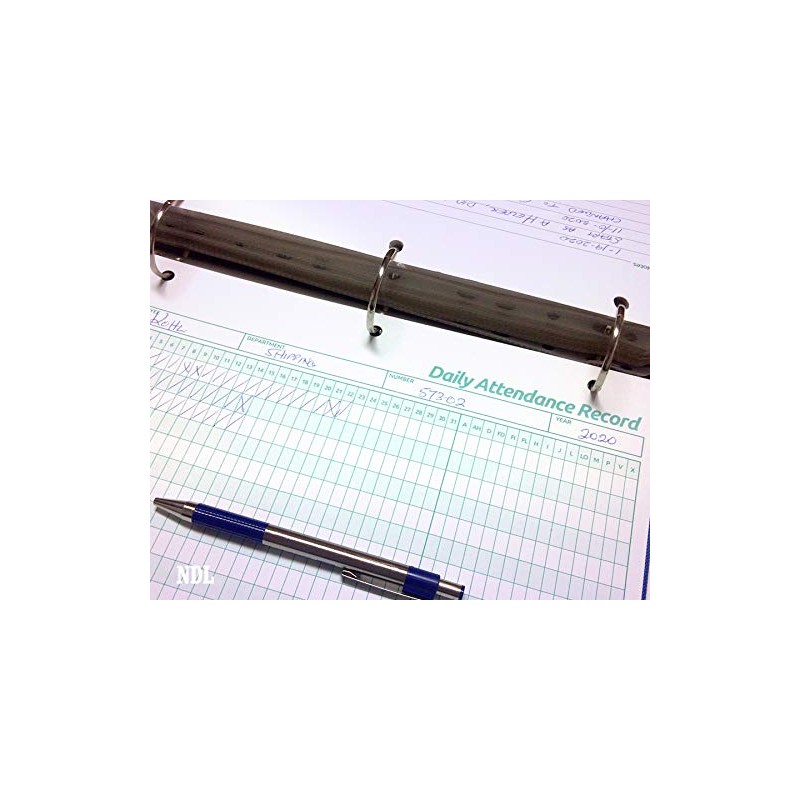 NextDayLabels - Employee Daily Attendance History Records, Letter Size Cards