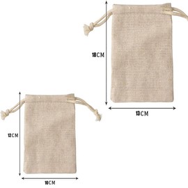 30 Pcs Hessian Bags, 10 x 12 cm/3.9 x 4.72 inch, 13 x 18cm/5.1 x7.08inch Burlap Cotton Drawstring Small Gift Bag Hessian Fabric Small Drawstring Gift for Jewelry Wedding Christmas
