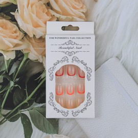 Black Gold Glitter Press on Nails Glossy Fake Nails French Acrylic Nails Adhesive Tape on Nails Pointed Glossy Long Nails Artificial Nails Full Cover False Nails for Women and Girls 24Pcs