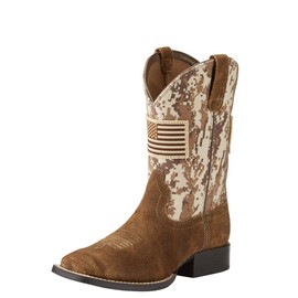 Ariat Patriot Western Boot Antique Mocha Washed Suede/Sand Camo Print 5