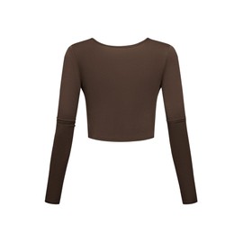 Coffee Crop Tops for Women Cheerleader Costume 2022 Fashion Party Clothes Long Sleeve Crop Tops Large