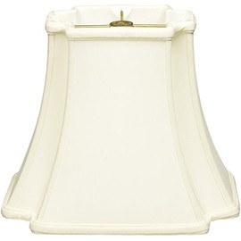 Royal Designs Rectangle Bell Inverted Corner Designer Lamp Shade, White, (6 x 4) x (10 x 7) x 8.5