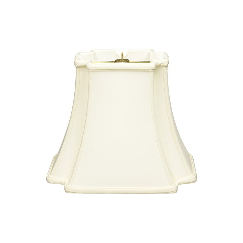 Royal Designs Rectangle Bell Inverted Corner Designer Lamp Shade, White,