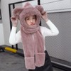 3 In 1 Kids Faux Fur Hooded Scarf and Gloves