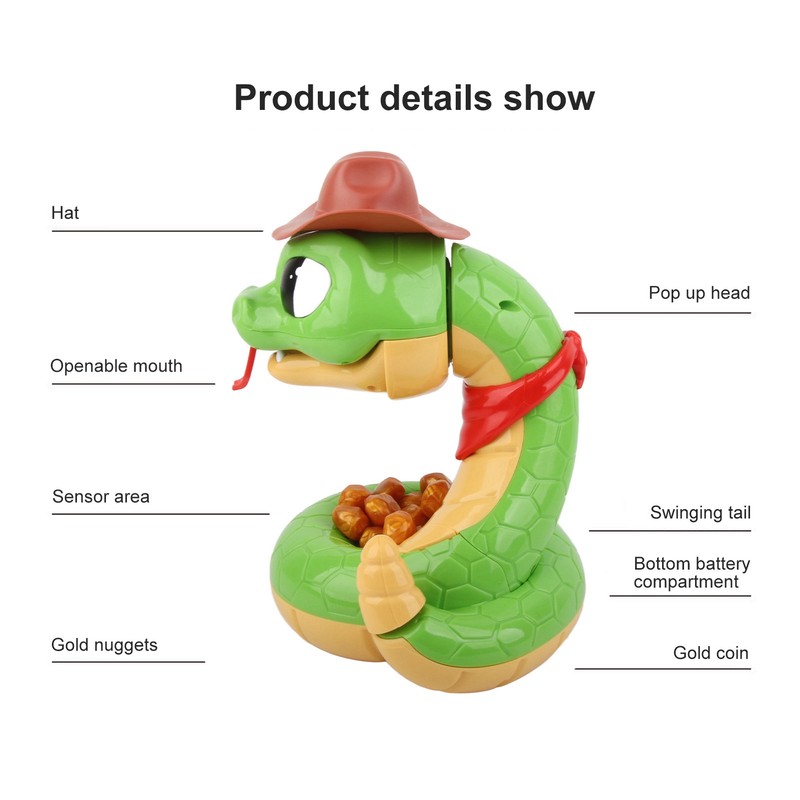 Electric Rattlesnake Toy Plastic Tricky Scary Rattlesnake Prank Toy Induction