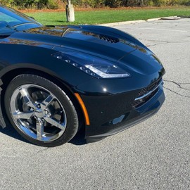 Front Lip Spoiler Splitter Compatible with 2014-2019 C7 Chevy Corvette GM C7 Z06 & GS Stage 1 Replace for Part Number 22922352 Plastic Black Painted