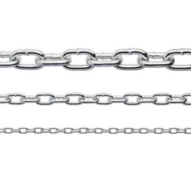 Constrabo® Stainless Steel Chain Short Link DIN 766 2.0 m Diameter 4 mm Stainless Steel 316 (V4A) Stainless Steel Chain Sold by the Metre Round Link Chain Safety Chain Round Steel Chain Anchor Chain