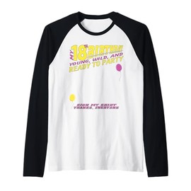 It's My 18th Birthday women and girl Sign My Shirt Bday Raglan Baseball Tee