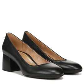 Vionic Women's Monterey Carmel Cushion Heels- Supportive Comfort Shoes That Include a Concealed Orthotic Black Nappa Leather 7 Wide