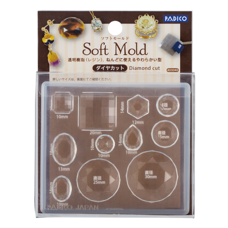 Padico Soft Mold 403049 Resin Mold, Diamond Shapes