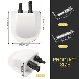 Roof Feed-Through Solar Cable Duct 2-Way Waterproof Roof Guide Cable White for Motorhome Caravan Boats Camper Satellite System Air Conditioning ABS