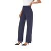 iChosy Womens Wide Straight Leg Pull-On Trousers Casual Slacks Dress