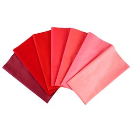 20cmx20cm Cotton Fabric Bundles 7Pcs Square Solid Color Twill Cotton Fabric for Sewing Quilting Craft Projects, Red