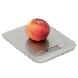 Home Basics Stainless Steel Digital Kitchen Scale | LCD Display | Easy to Read | Displays in Pound and Grams | Modern Design | 2 AA Batteries Included