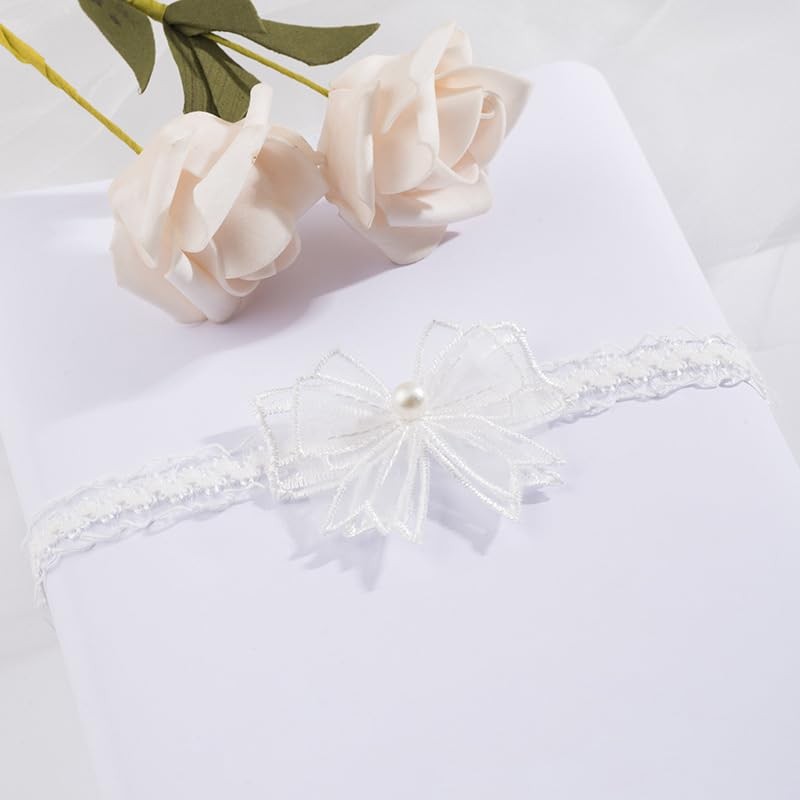 Wedding Garter with Floral Lace, Blue and White, Bridal Garters