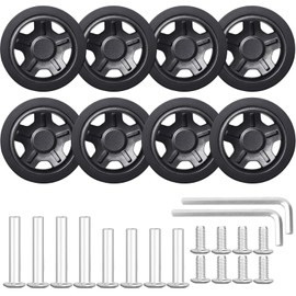 Luggage Suitcase Replacement Wheels Luggage Replacement Wheels Wear-Resistant Mute Suitcase Rubber Swivel Caster Wheels Repair Kits 8 Wheels (60mm*12mm)