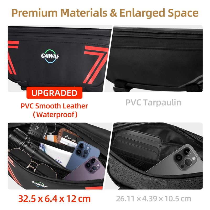 GAWAF Upgrade Motorcycle Handlebar Bag, Universal Waterproof Motorcycle Tool Bag,