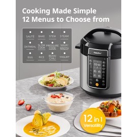 COMFEE’ Pressure Cooker 6 Quart with 13 Cooking Functions, Olla de Presion Non-Stick Pot Yogurt Maker Rice Cooker Slow Cooker Sauté Steamer, Healthy Ceramic Inner Pot