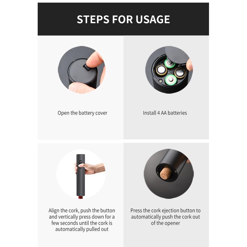 MAGDEN Electric Wine Opener, Gift Set, Black