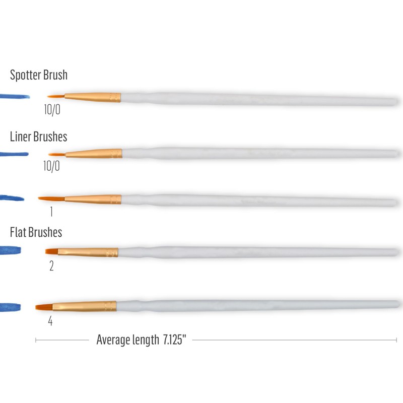 Plaid Detail Round Brush Set, 44278 (10-Piece),Black