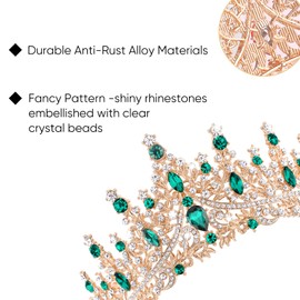 DRESHOW Birthday Crown for Women Birthday Crystal Rhinestone Tiara for Girls Decorations Hair Accessories Wedding Tiara Glitter Princess Crown Headbands for Party