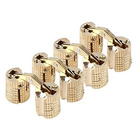 TOOLSTAR Barrel Hinge, 180° Opening Angle, Brass Hidden Hinge, Invisible Barrel Hinge for DIY Jewelry Box, Cabinet, Gift Box (10mm, 4pcs)