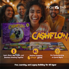 Rich Dad CASHFLOW Board Game, Educational Business & Finance Literacy Game, Ages 14 & Up - Financial Learning Games for Kids, Teens, Adults and Family