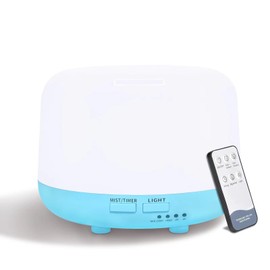 CHOUWEEK Difusor de aire de 300 ml para aceites esenciales, difusor ultrasónico de aromaterapia, difusor de aroma con control remoto, luz LED que cambia de color, apagado automático, temporizador para el hogar, recámara, oficina, niños